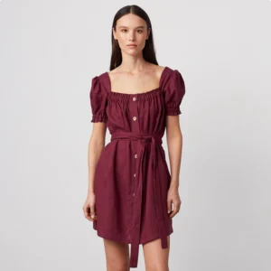 ROBE MIDI EN RAMIE