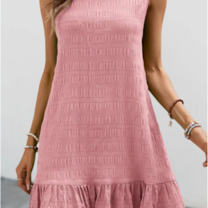 ROBE ROSE TEXTURÉE